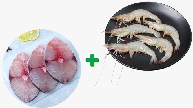 Combo2(Vanjaram(Slice)(500g)+Prawns(M)(1 Kg))
